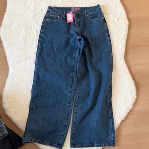 Edikted Dark Blue Flare Jeans